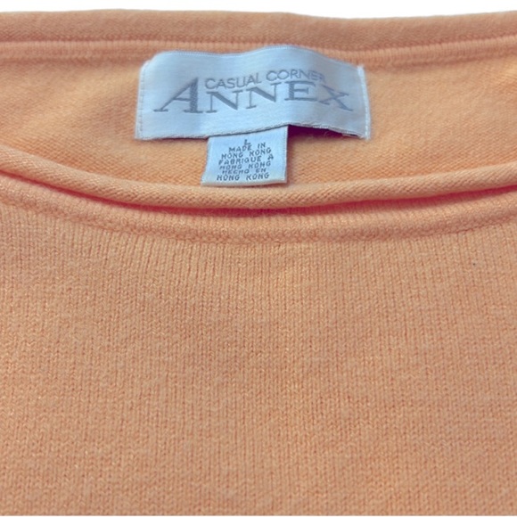 Casual Corner Annex Ombré Peachy Orange to Orange Boatneck 3/4 Sleeve Sweater L - Picture 2 of 6
